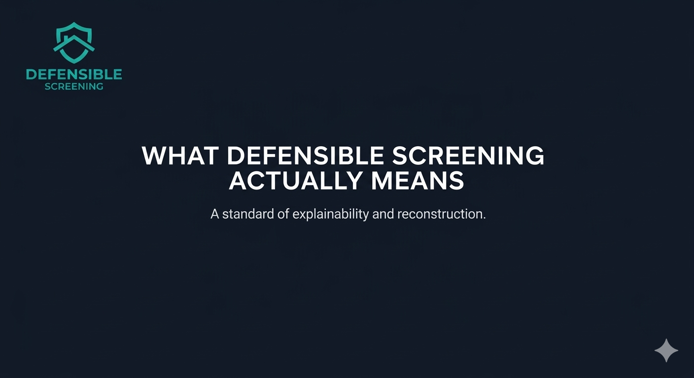 What Defensible Screening Actually Means