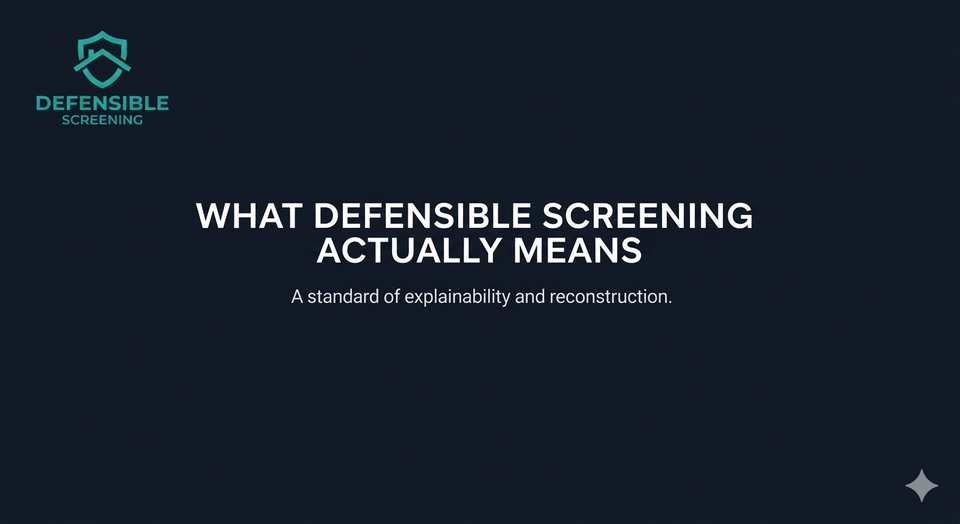 What Defensible Screening Actually Means